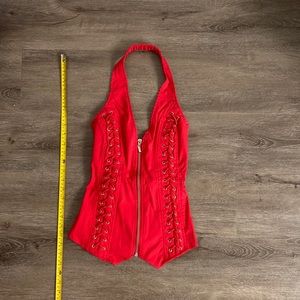 Vintage lace-up corset top